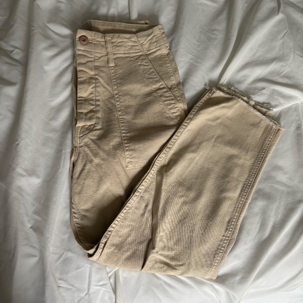 Anthropologie mother tan carpenter pants